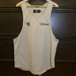Small Wolves Cursive V-Stitch Tank